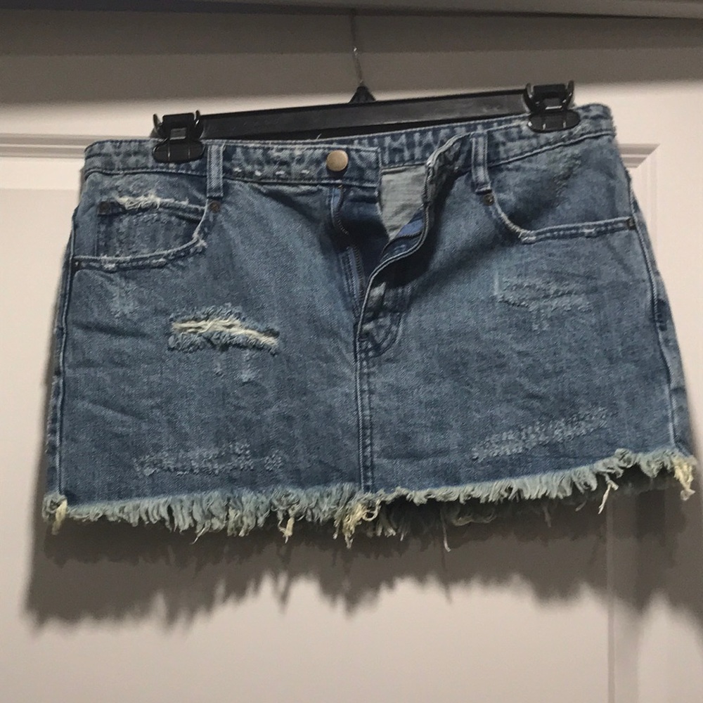 Free People Jean Skirt